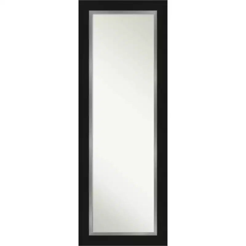 20" x 54" Non-Beveled Eva Black Silver Full Length on The Door Mirror - Amanti Art: Over-the-Door Hanging