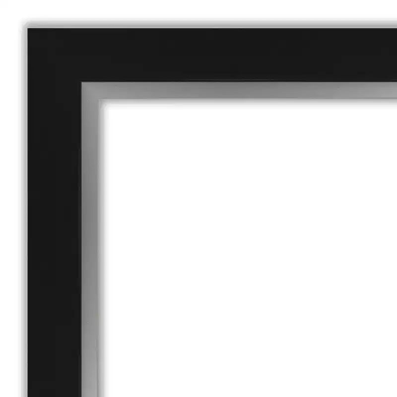 Specchio da porta a figura intera 51 x 137 cm non bisellato Eva Black Silver - Amanti Art: da appendere alla porta