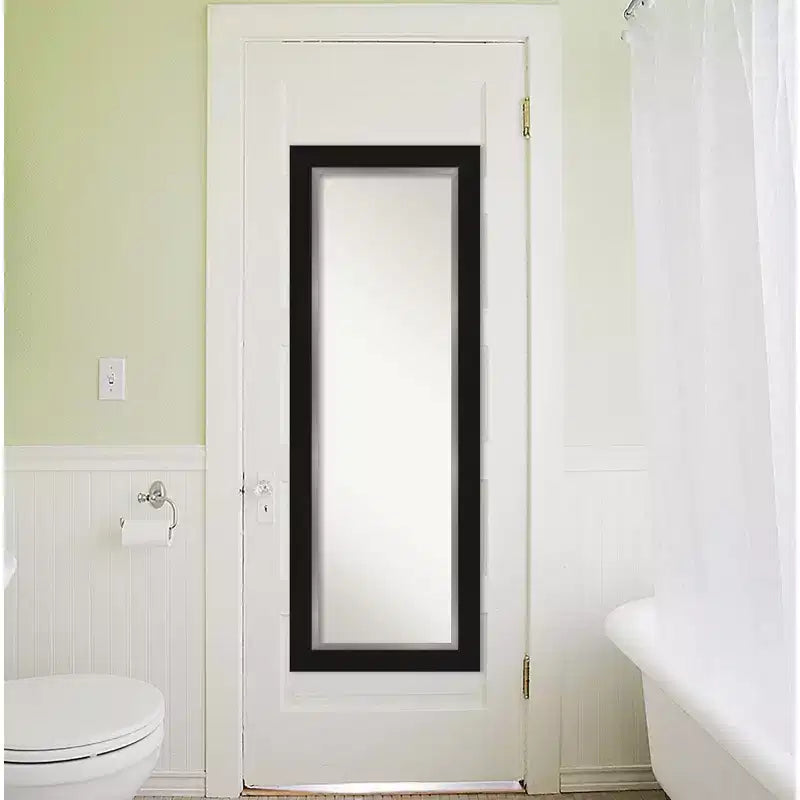 Specchio da porta a figura intera 51 x 137 cm non bisellato Eva Black Silver - Amanti Art: da appendere alla porta