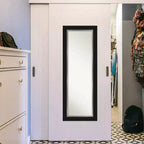 Specchio da porta a figura intera 51 x 137 cm non bisellato Eva Black Silver - Amanti Art: da appendere alla porta