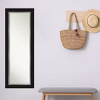 Specchio da porta a figura intera 51 x 137 cm non bisellato Eva Black Silver - Amanti Art: da appendere alla porta
