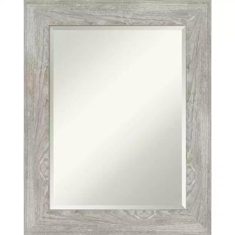 24" x 30" Dove Framed Wall Mirror Graywash - Amanti Art: Modern Rectangle Beveled, Polystyrene Frame, Wall Mount