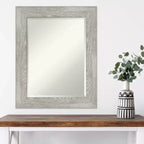 Specchio da parete incorniciato Dove 24" x 30" color grigio chiaro - Amanti Art: rettangolare moderno bisellato, cornice in polistirolo, da parete