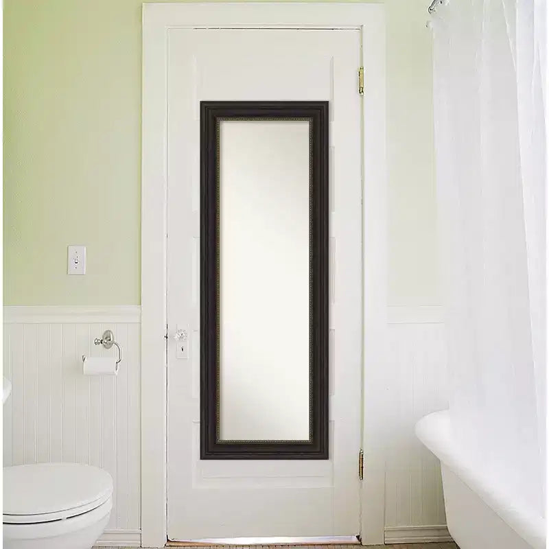 Specchio intero per porta 19" x 53" color bronzo senza smusso - Amanti Art: Cornice in polistirene, accessori di montaggio inclusi