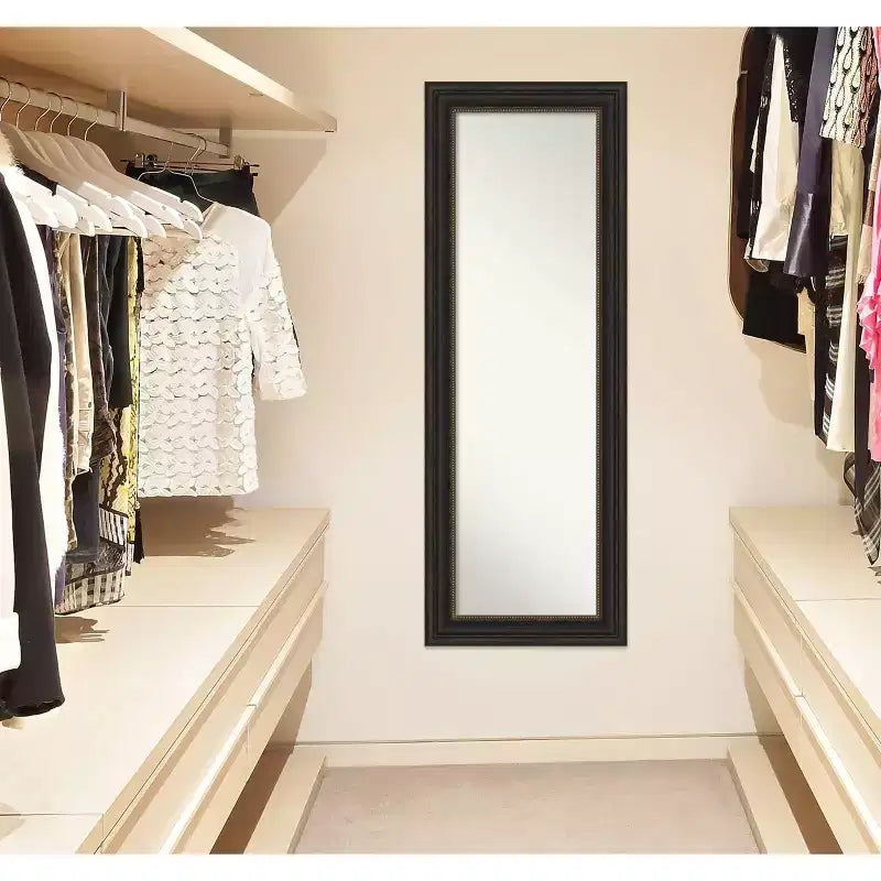 Specchio intero per porta 19" x 53" color bronzo senza smusso - Amanti Art: Cornice in polistirene, accessori di montaggio inclusi
