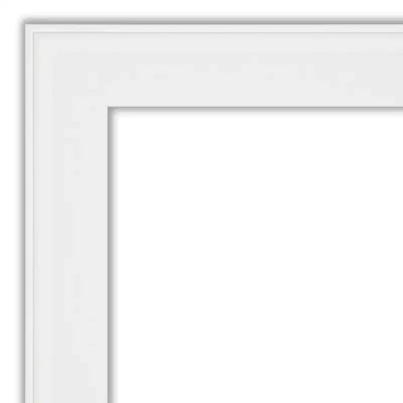 Specchio da parete stretto non smussato per bagno, 76,2 x 76,2 cm, bianco - Amanti Art: include hardware di montaggio, montaggio a parete