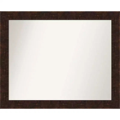32" x 26" William Mottled Bronze Narrow Wall Mirror: Modern, Rectangle, No Assembly - Amanti Art