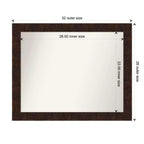Specchio da parete stretto William in bronzo marmorizzato 32" x 26": Moderno, Rettangolare, Nessun assemblaggio - Amanti Art