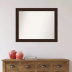 Specchio da parete stretto William in bronzo marmorizzato 32" x 26": Moderno, Rettangolare, Nessun assemblaggio - Amanti Art