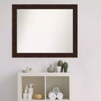 Specchio da parete stretto William in bronzo marmorizzato 32" x 26": Moderno, Rettangolare, Nessun assemblaggio - Amanti Art