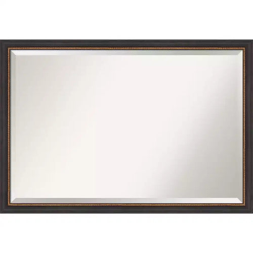 39" x 27" Beveled Ashton Black Wood Wall Mirror - Amanti Art: Modern Rectangular, No Assembly Required