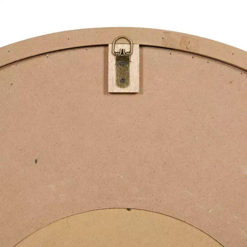 Specchio da Parete Rotondo Floreale in Legno con Metallo Goffrato Bianco - Olivia & May: Stile Rustico, Nessun Montaggio, Cornice in MDF, 80 cm di Diametro