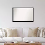 Specchio da parete stretto nero Avon non smussato da 38" x 26" - Amanti Art: Cornice moderna in polistirene, include accessori per il montaggio
