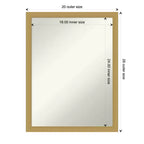 Specchio da Parete Stretto non Smussato Grace in Oro Spazzolato 20" x 26" - Amanti Art: Specchio da Bagno Rettangolare Moderno, Ferramenta di Montaggio Inclusa