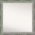 31" x 31" Non-Beveled Waveline Silver Narrow Bathroom Wall Mirror - Amanti Art: Modern Square Vanity Mirror with Polystyrene Frame