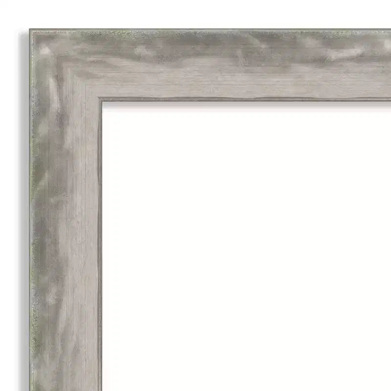 Specchio da parete per bagno stretto Amanti Art Waveline Silver non smussato da 31" x 31" - Amanti Art: specchio da trucco quadrato moderno con cornice in polistirolo