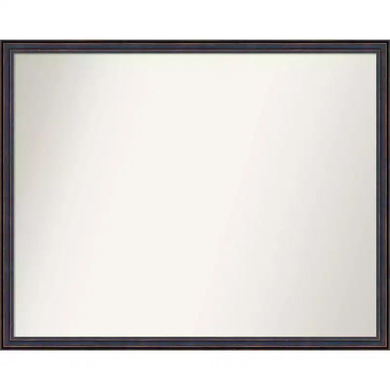 30" x 24" Non-Beveled Dark Bronze Scoop Wood Wall Mirror - Amanti Art