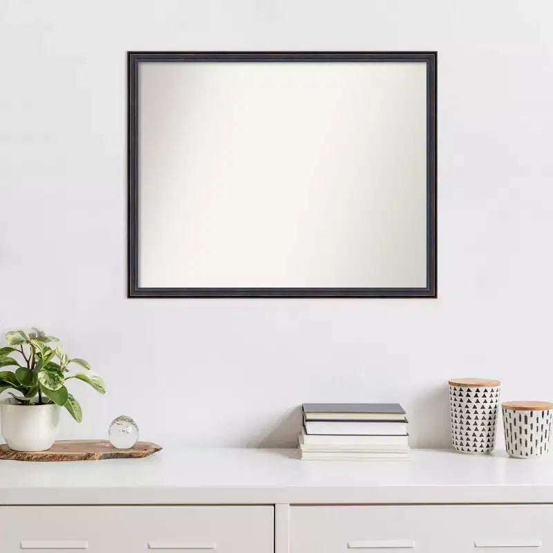 Specchio da parete in legno bronzo scuro con bordo scanalato 30" x 24" - Amanti Art