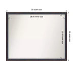 Specchio da parete in legno bronzo scuro con bordo scanalato 30" x 24" - Amanti Art