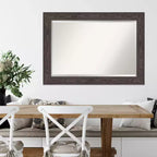 Specchio da parete in legno nero Beveled Bridge 42" x 30" - Amanti Art: Rettangolare moderno, Nessun assemblaggio richiesto