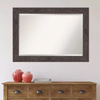 Specchio da parete in legno nero Beveled Bridge 42" x 30" - Amanti Art: Rettangolare moderno, Nessun assemblaggio richiesto