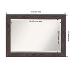 Specchio da parete in legno nero Beveled Bridge 42" x 30" - Amanti Art: Rettangolare moderno, Nessun assemblaggio richiesto
