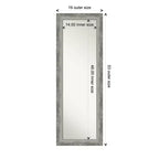 Specchio da Porta Intero Stretto Argento Waveline Non Smussato 48,26 cm x 134,62 cm - Amanti Art