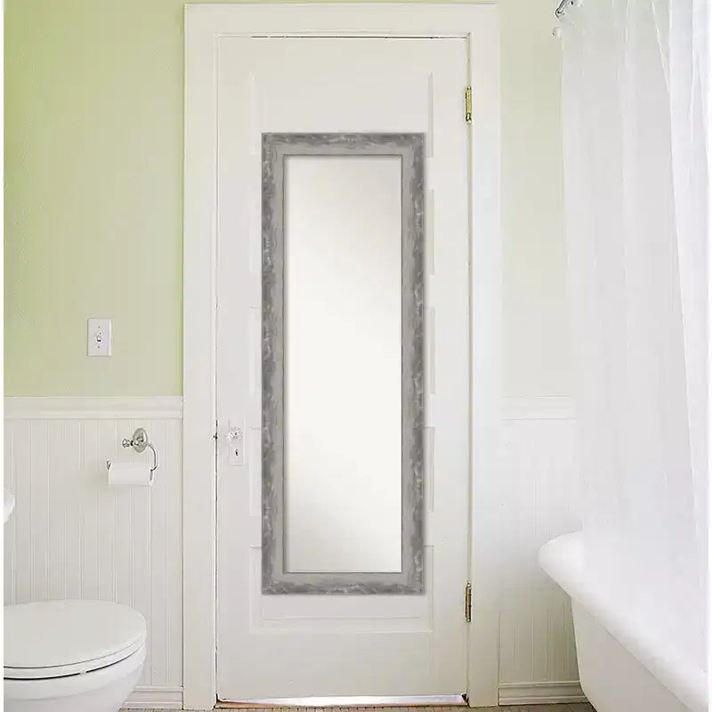 Specchio da Porta Intero Stretto Argento Waveline Non Smussato 48,26 cm x 134,62 cm - Amanti Art