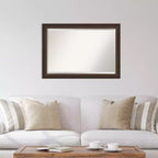 Specchio da parete in legno bronzo Lara smussato 41" x 29" - Amanti Art: Rettangolare moderno, nessun assemblaggio richiesto