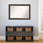 Specchio da parete in legno bronzo Lara smussato 41" x 29" - Amanti Art: Rettangolare moderno, nessun assemblaggio richiesto
