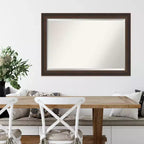 Specchio da parete in legno bronzo Lara smussato 41" x 29" - Amanti Art: Rettangolare moderno, nessun assemblaggio richiesto