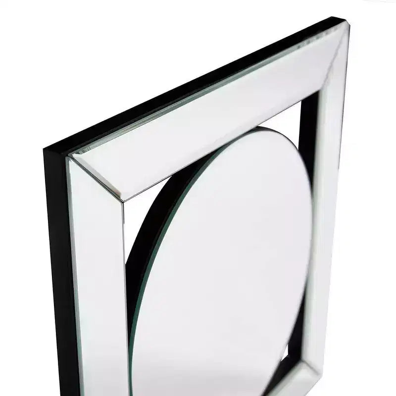 Howard Elliott Specchio quadrato con portacandele Argento: Specchio da parete moderno da 30 cm, con cornice in legno, nessun assemblaggio richiesto