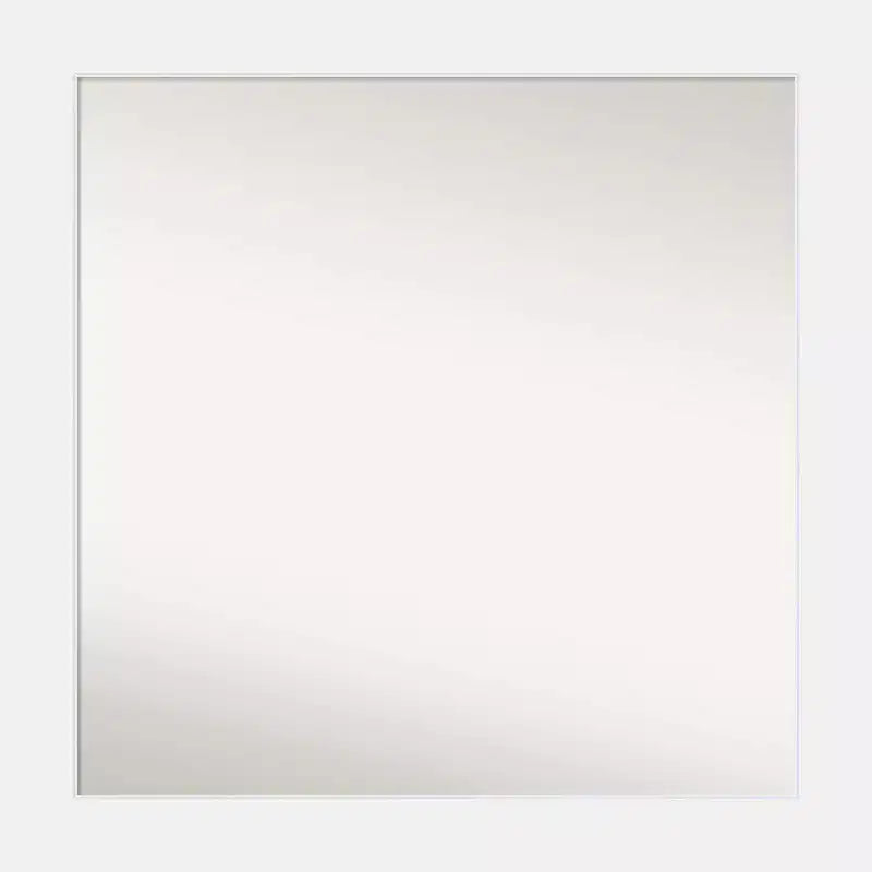 31" x 31" Non-Beveled Corvino Wood Bathroom Wall Mirror White - Amanti Art: Modern Square Design, Includes Mounting Hardware