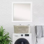 Specchio da parete per bagno in legno Corvino non smussato 31" x 31" bianco - Amanti Art: Design quadrato moderno, include hardware di montaggio