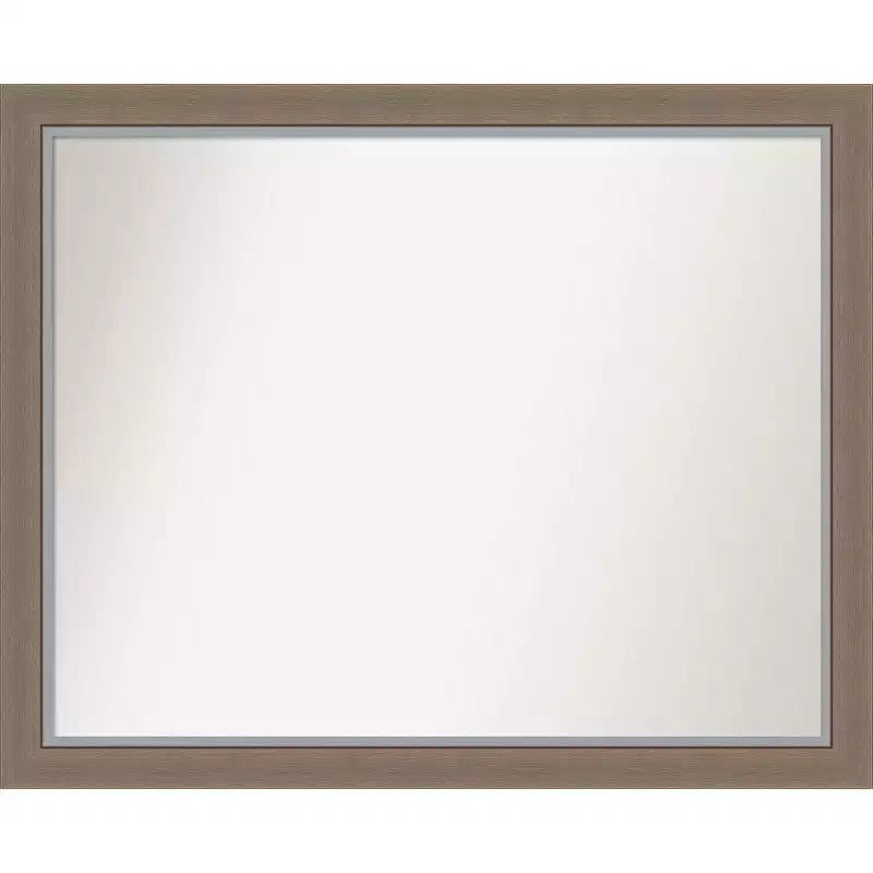 31" x 25" Non-Beveled Eva Brown Narrow Wall Mirror - Amanti Art