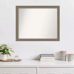 Specchio da parete stretto 31" x 25" non smussato Eva Brown - Amanti Art