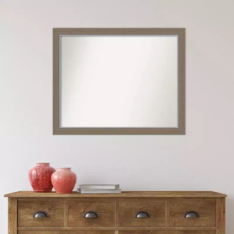 Specchio da parete stretto 31" x 25" non smussato Eva Brown - Amanti Art