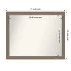 Specchio da parete stretto 31" x 25" non smussato Eva Brown - Amanti Art