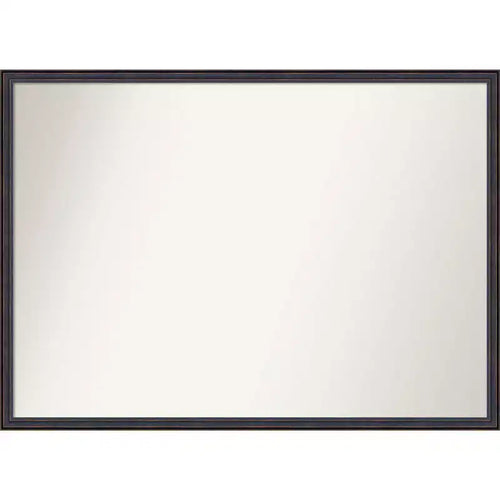 40" x 29" Non-Beveled Scoop Wood Bathroom Wall Mirror Dark Bronze - Amanti Art: Rectangle, Modern Style, Wall Mounted