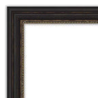 Specchio da parete stretto Amanti Art 42"x31" senza smussatura per bagno bronzo: Rettangolare, Cornice in polistirene, Montaggio a parete