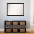 Specchio da parete stretto Amanti Art 42"x31" senza smussatura per bagno bronzo: Rettangolare, Cornice in polistirene, Montaggio a parete