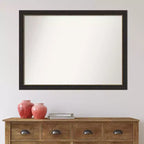 Specchio da parete stretto Amanti Art 42"x31" senza smussatura per bagno bronzo: Rettangolare, Cornice in polistirene, Montaggio a parete