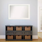 Specchio da parete per bagno Amanti Art 42" x 30" senza bordo smussato bianco Ridge: rettangolare moderno, include l'hardware di montaggio