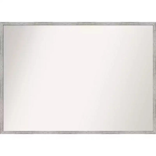 39" x 28" Non-Beveled Shiplap White Narrow Wood Bathroom Wall Mirror - Amanti Art: Includes Mounting Hardware