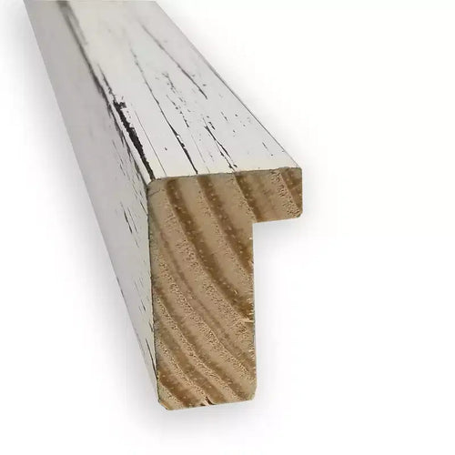Specchio da parete per bagno in legno bianco scanalato non smussato da 99 x 71 cm - Amanti Art: Ferramenta di montaggio inclusa