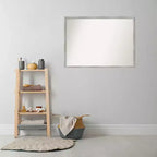 Specchio da parete per bagno in legno bianco scanalato non smussato da 99 x 71 cm - Amanti Art: Ferramenta di montaggio inclusa