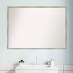 Specchio da parete per bagno in legno bianco scanalato non smussato da 99 x 71 cm - Amanti Art: Ferramenta di montaggio inclusa