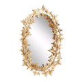 Glam Metal Butterfly Wall Mirror Gold - Olivia & May: Iron Frame, Round Shape, No Assembly Required