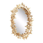 Specchio da parete farfalla Glam Metal oro - Olivia & May: Struttura in ferro, forma rotonda, nessun montaggio richiesto
