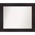 34" x 28" Non-Beveled Bathroom Wall Mirror Espresso Brown - Amanti Art: Modern Rectangular Vanity, Wall Mount